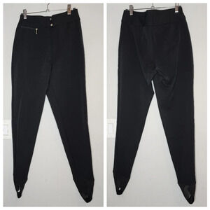Vintage Zermatt wool-blend black ski pants with stirrups. Size 4.